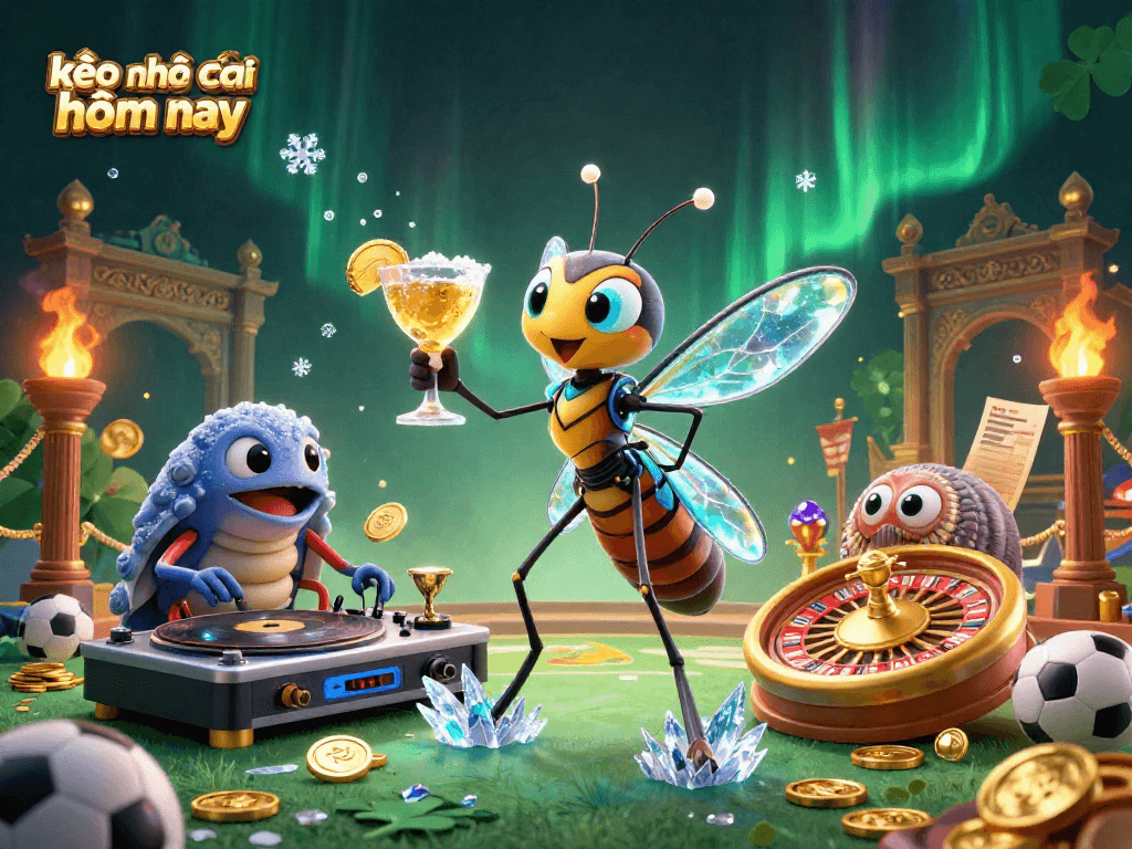 Experience kèo nhà cái hôm nay with vibrant sports betting characters in a thrilling casino setting.