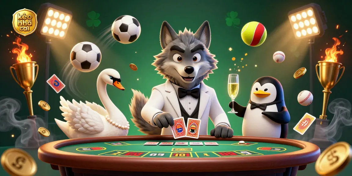Win big with kèo nhà cái strategies at this dynamic casino scene featuring animated characters.